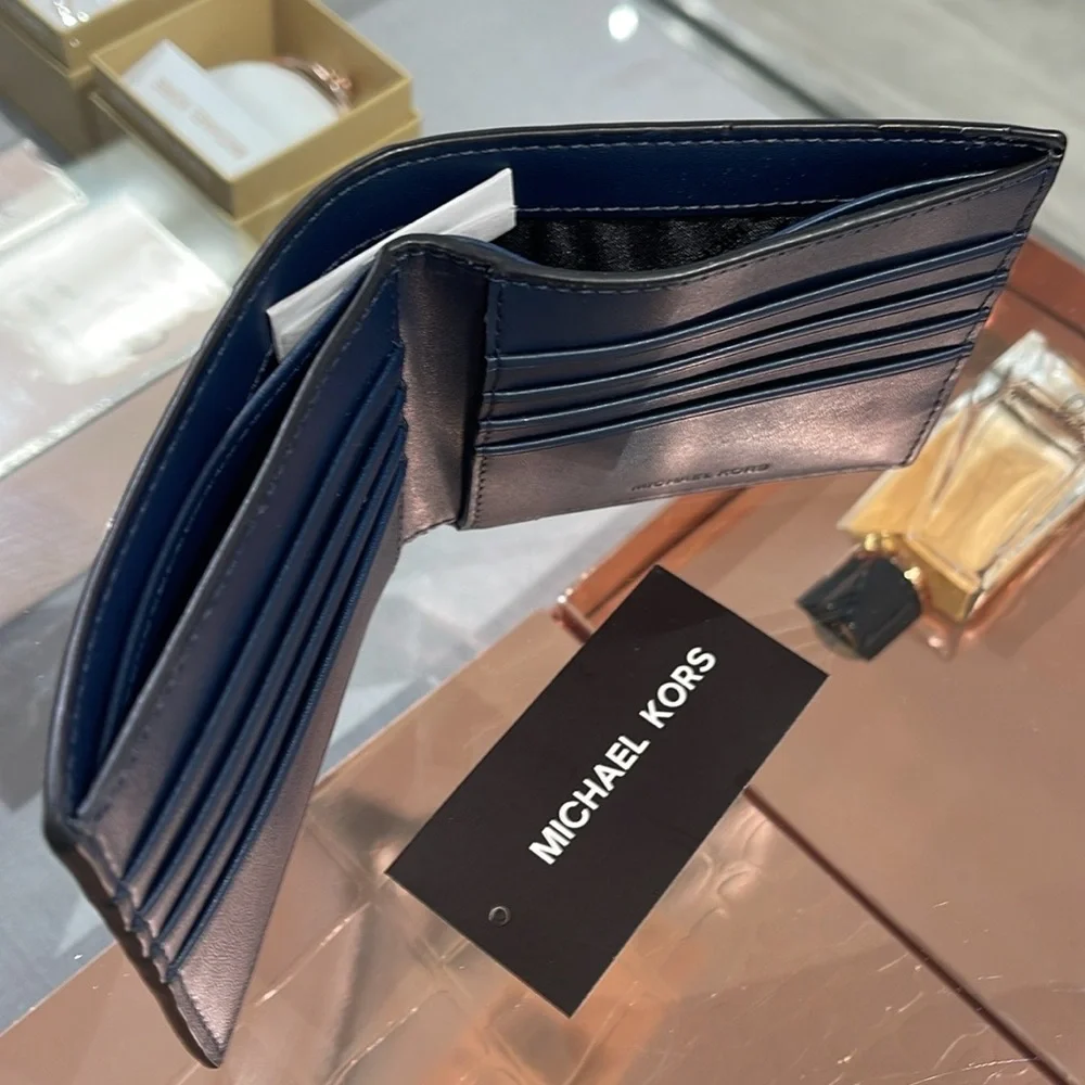 Michael Kors Cooper Billfold Wallet Navy NWT